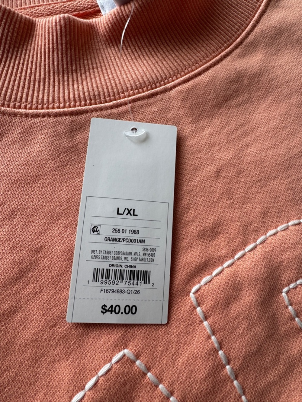 Parke x Target | Women's Mockneck Pullover Sweatshirt | Peach Orange L/XL NWT! - Picture 9 of 13